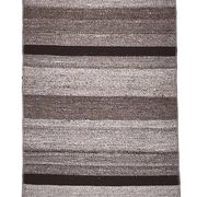 418x65 cm dark brown beige turkish runner wool kilim rug, corridor kilim