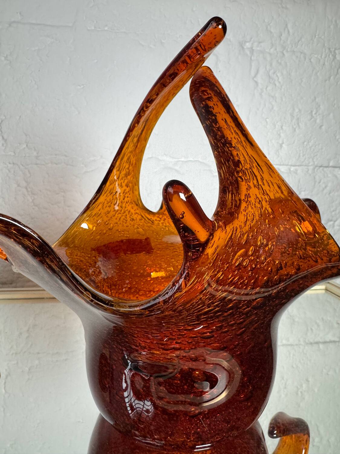 Amber blown glass empty pocket from the 60s