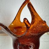 Amber blown glass empty pocket from the 60s