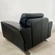 Lot 2 roche bobois designer leather armchairs 80s vintage custom aviator shape