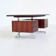 Danish floating writing desk in rosewood and chrome Denmark 1960
