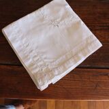 Square white tablecloth with English embroidery