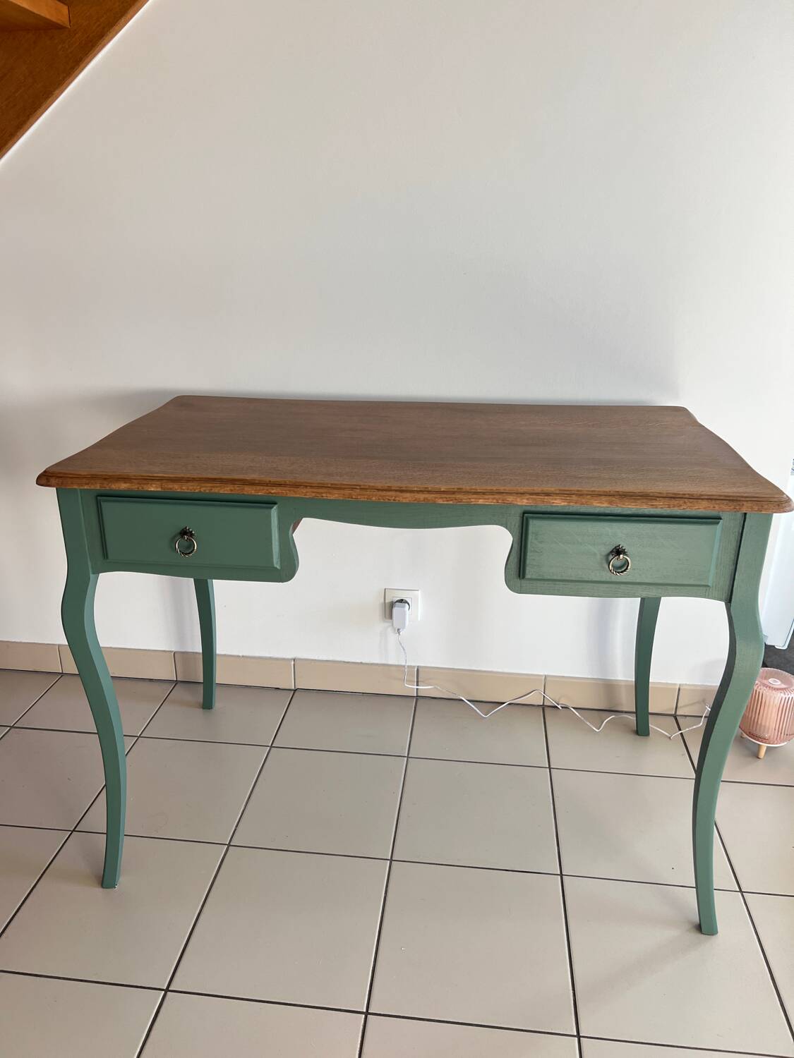 Oak desk with two drawers