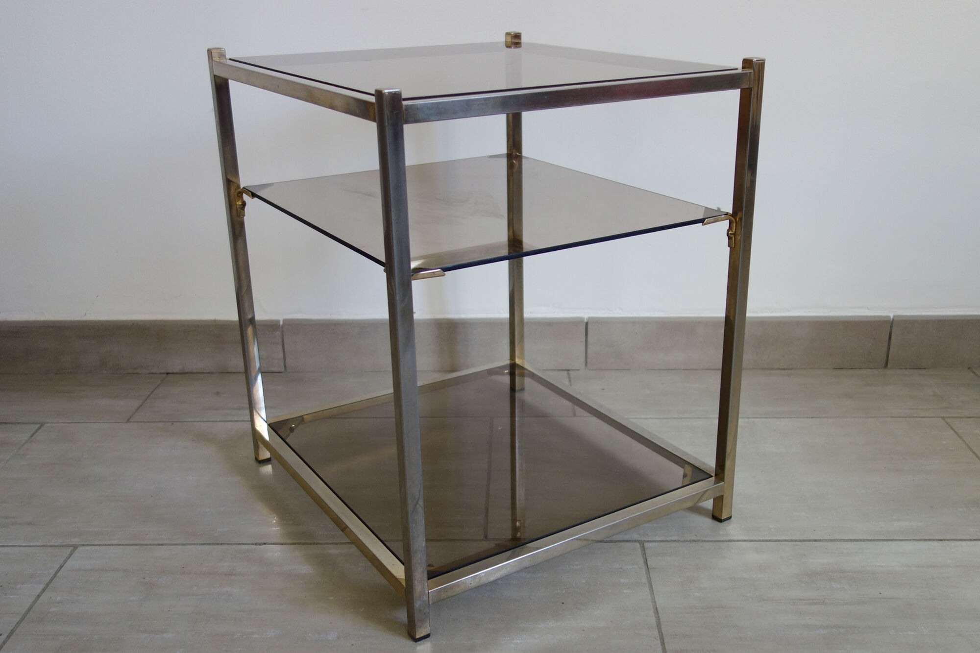 2 Sofa tips glass smoked gold metal