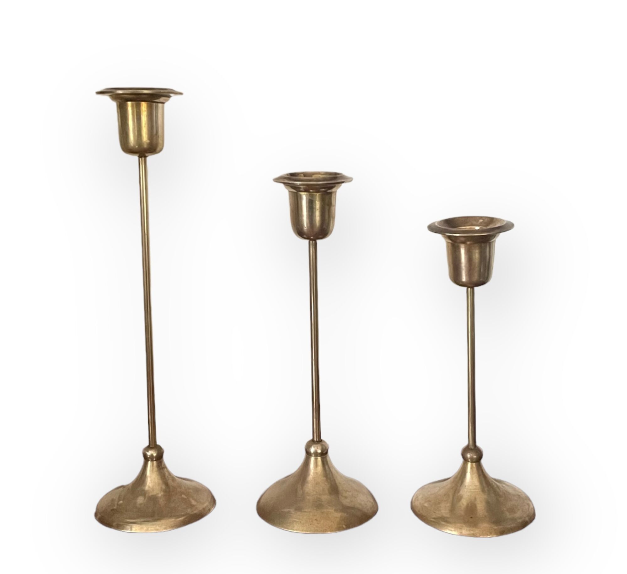 Scandinavian candlesticks in vintage brass