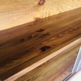 Vintage wall shelf with plexiglass sliding doors