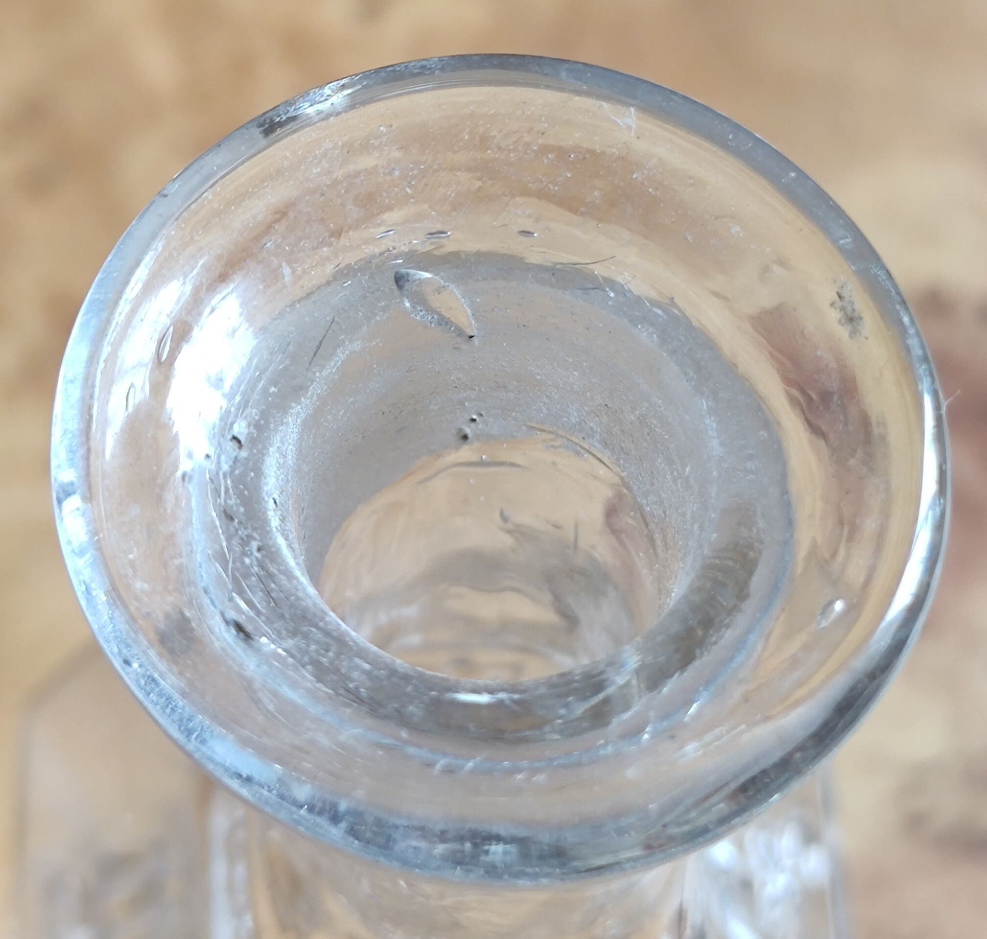 Old carafe in cut glass