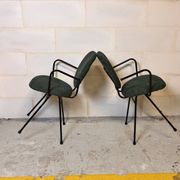 Paire de chaises avec accoudoirs  Jacques Hitier I Années 1950