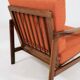 Vintage Armchair Orange Papaya Cushions, Poland, 1960
