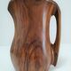 Sculptural pitcher olive wood design 60s