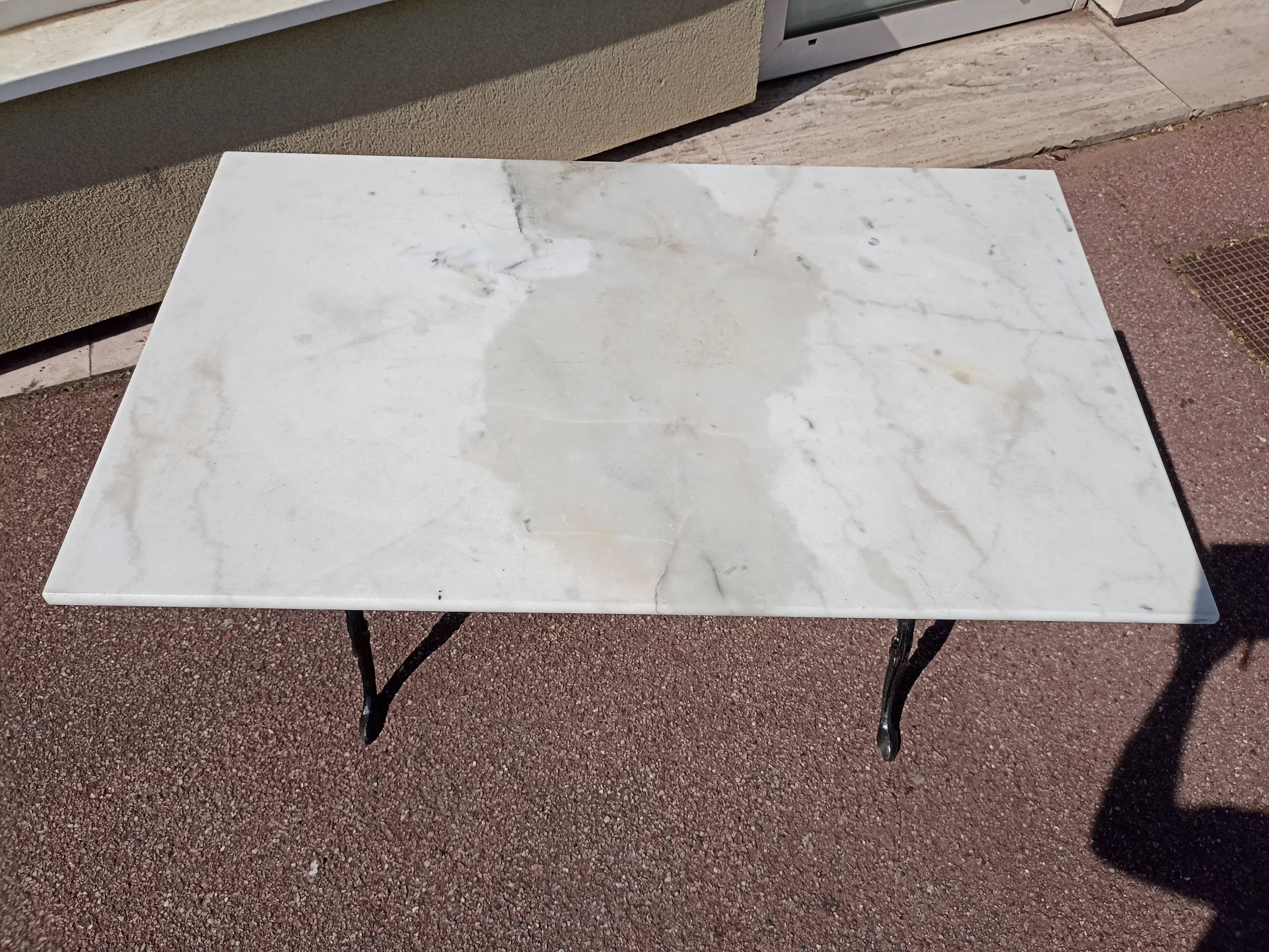 Marble bistro table iron foot