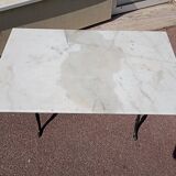Marble bistro table iron foot