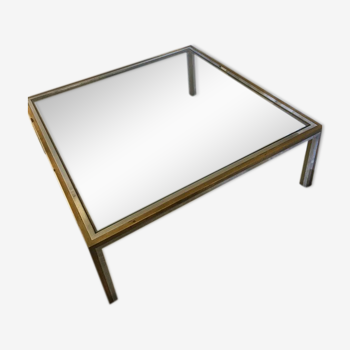 Glass, chrome and brass table from the 1970s