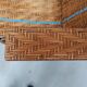 Armchair Sunbathing in wicker rattan wood lounger blue features