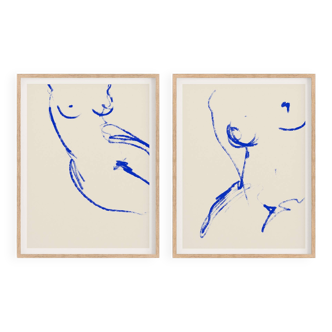 Pair of female silhouette. Set of two, 50x70cm