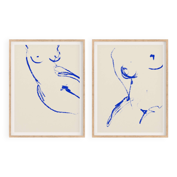 Pair of female silhouette. Set of two, 50x70cm