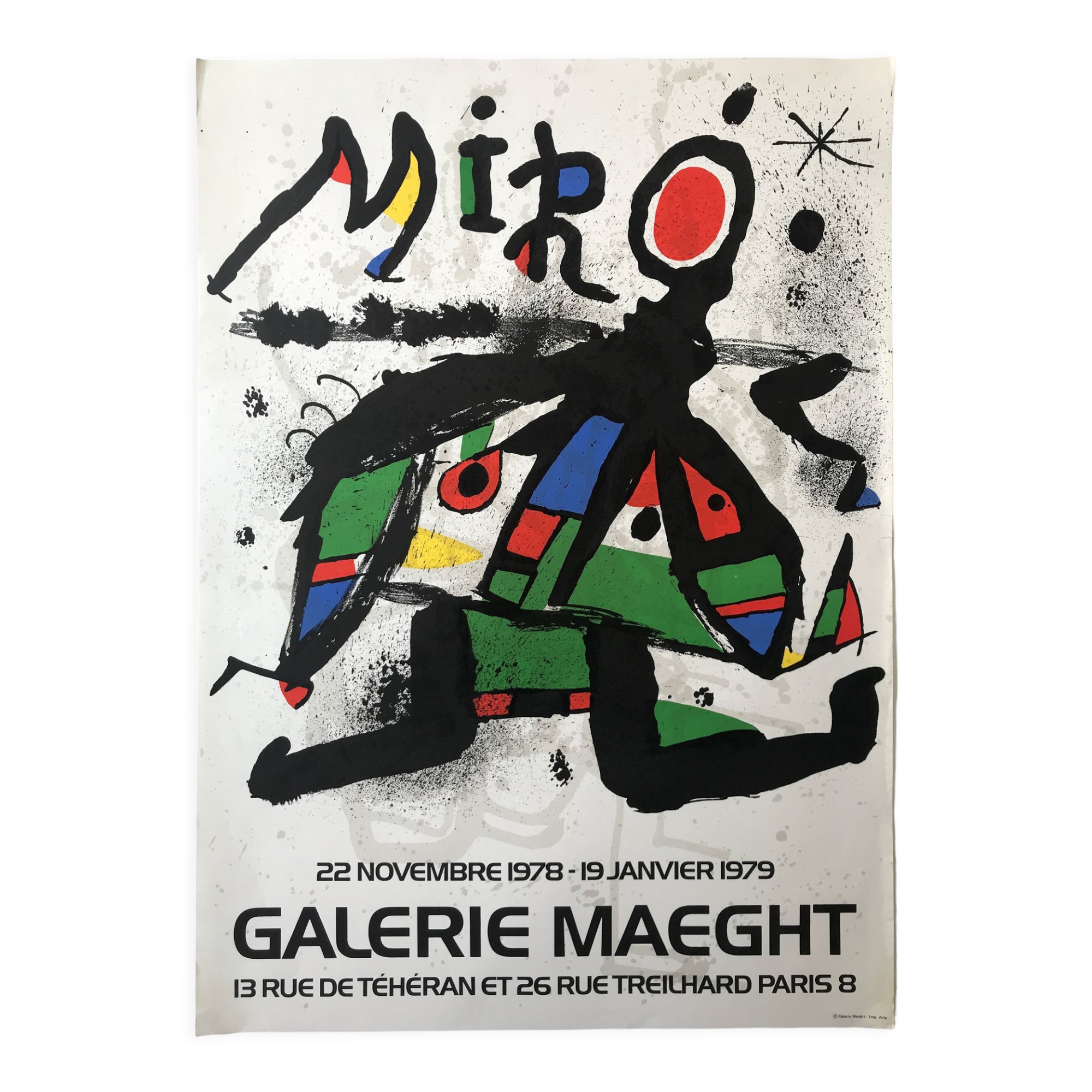 Poster in lithograph by Joan Miro, Galerie Maeght, 1978