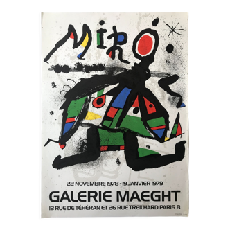 Affiche en lithographie de Joan Miro, Galerie Maeght, 1978