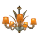 Venetian chandelier in colorless and gilded Murano glass circa 1950
