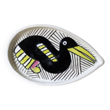Ceramic dish with bird decoration Reine Steenbakkers