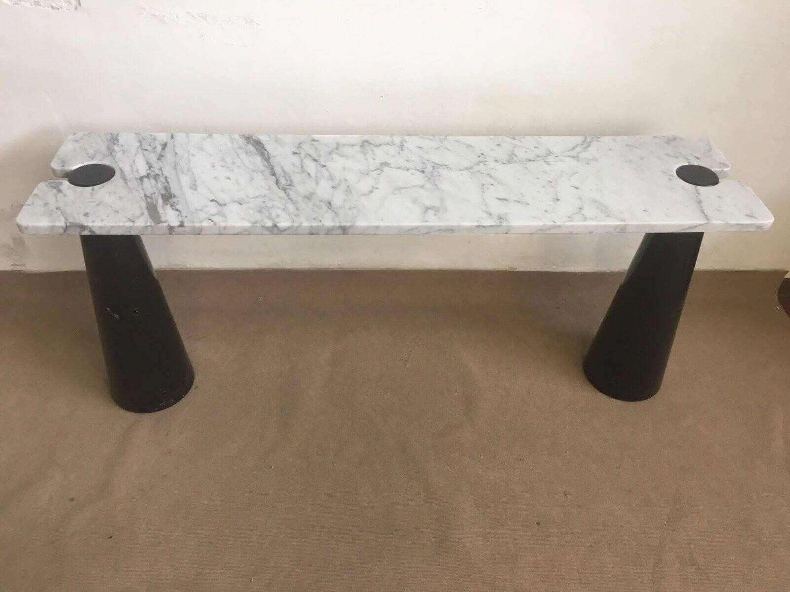 Black and White Marble Eros Console by Angelo Mangiarotti for Skipper, 1990s