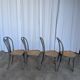 Set of 4 Vintage Gray Thonet Style Dining Chairs with Cane Seat