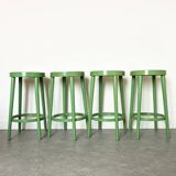 Set of 4 green Baumann stools