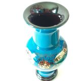 Chinese lacque style vase with bird patterns - perfect condition