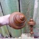 Pair of old turned wood pieces for curtain tieback finishes