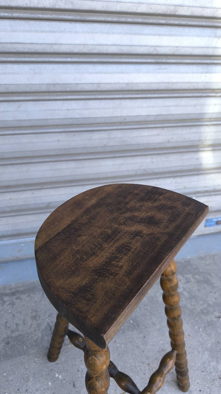 Turned wooden tripod stool 1950