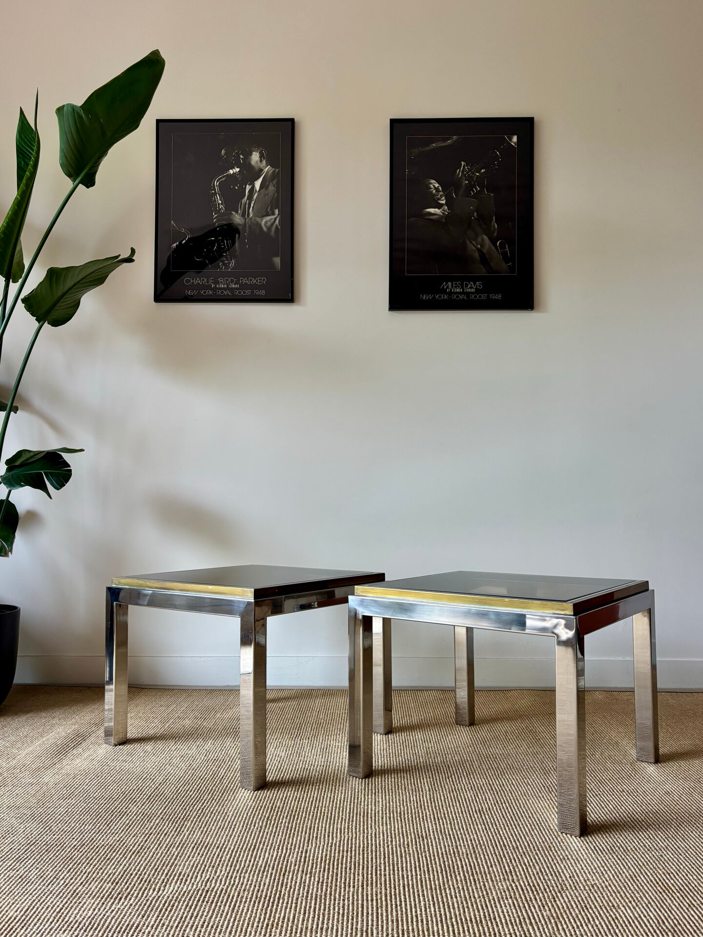 Pair of Linéa side tables - Willy Rizzo