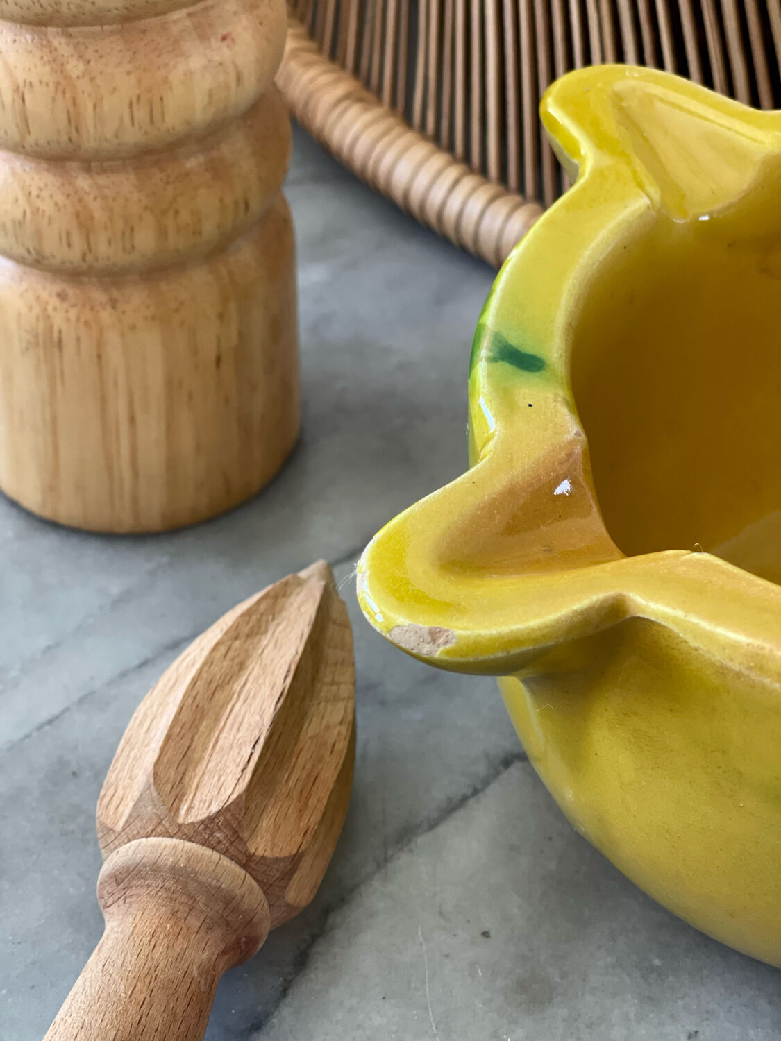 Vintage glazed stoneware mortar