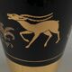 Vase in opaline or opaline glass 1960 decor golden antelopes
