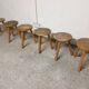 Mid-century wooden tripod stool Le Corbusier