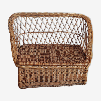 Wicker toy chest bench