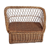 Wicker toy chest bench