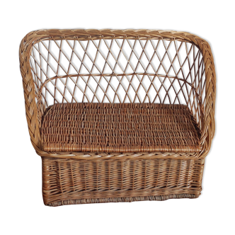 Wicker toy chest bench