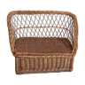 Wicker toy chest bench