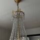 Balloon chandelier in bronze and crystal pendants