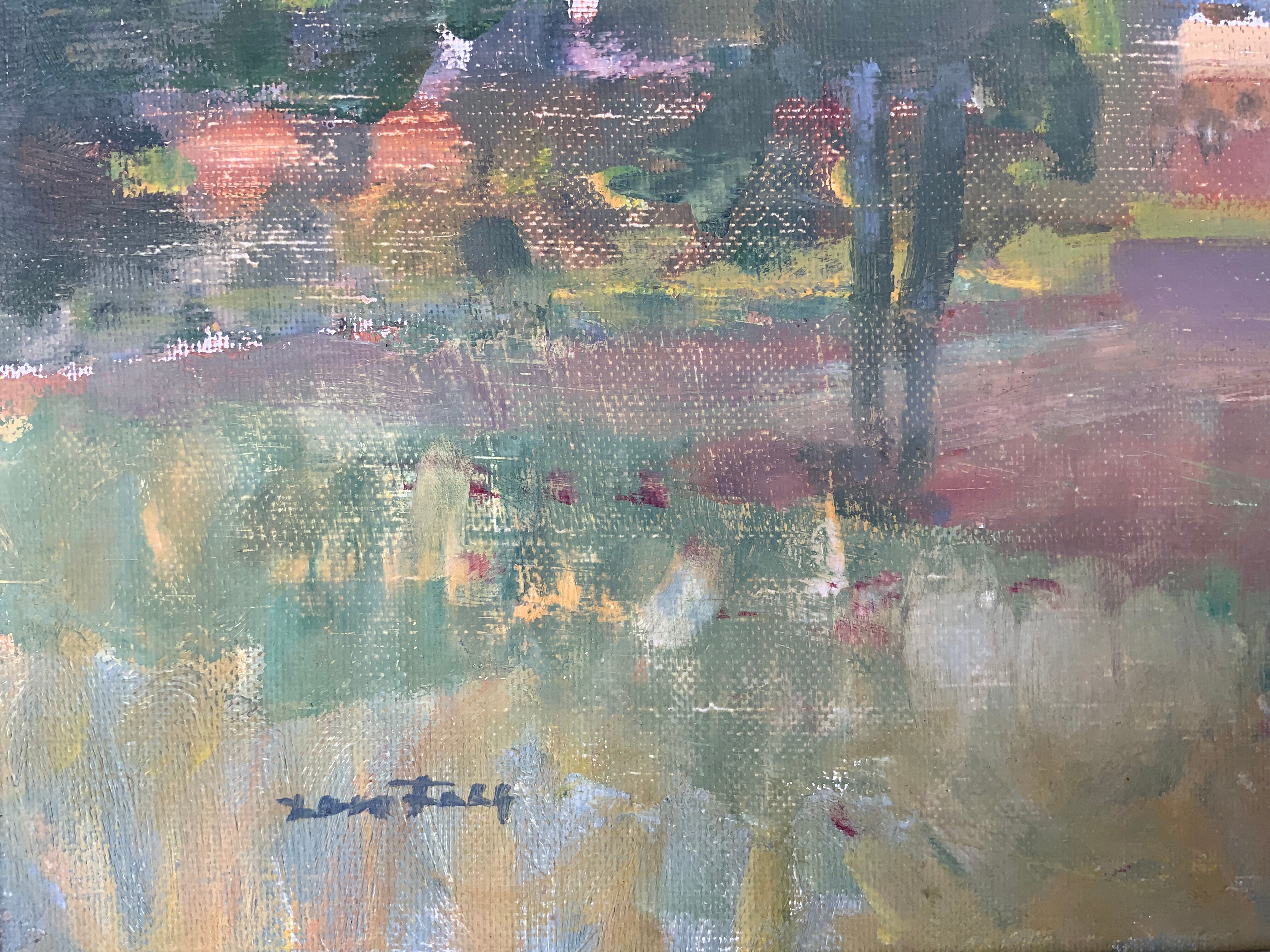 Swedish Modernist Landscape Oil Painting 1960s