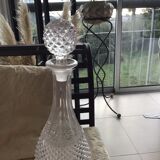 Crystal and glass wine decanter