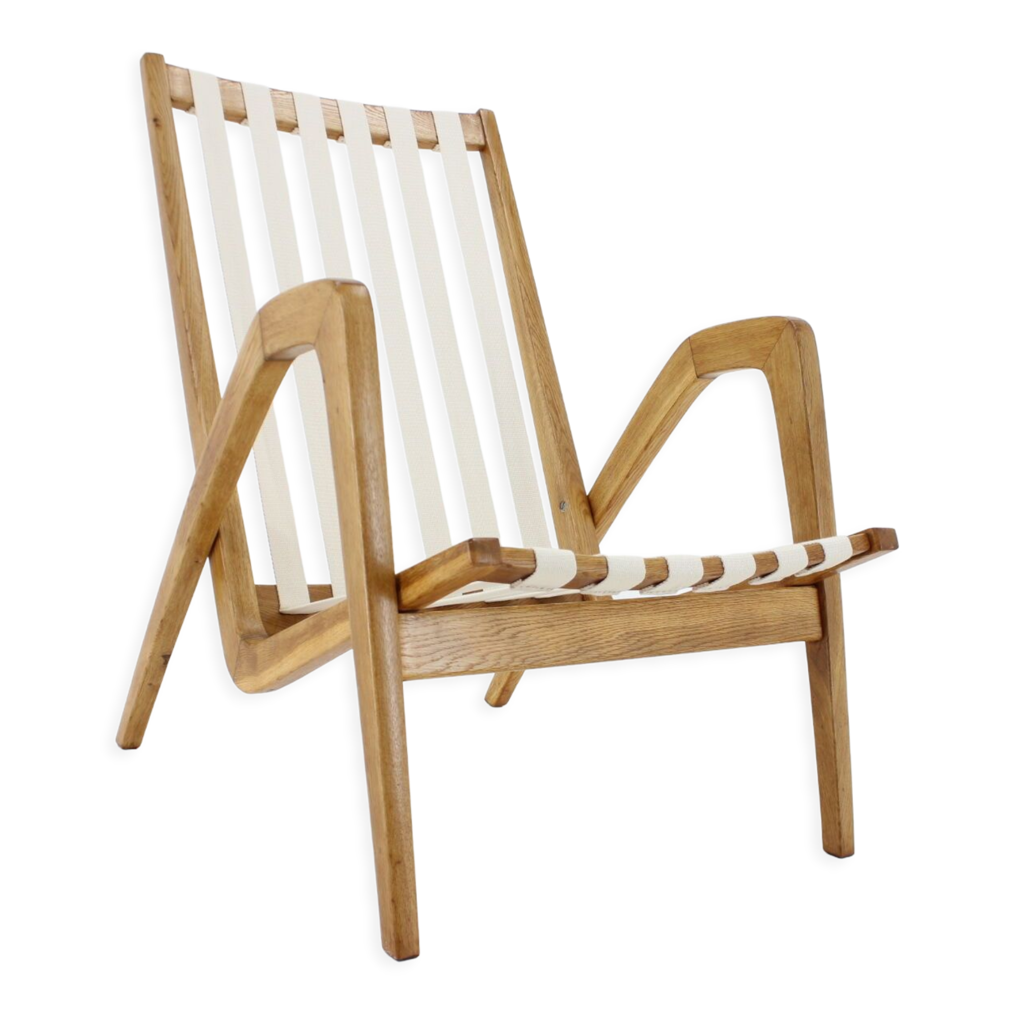 1970s Jan Vaněk Oak armchair, Czechoslovakia