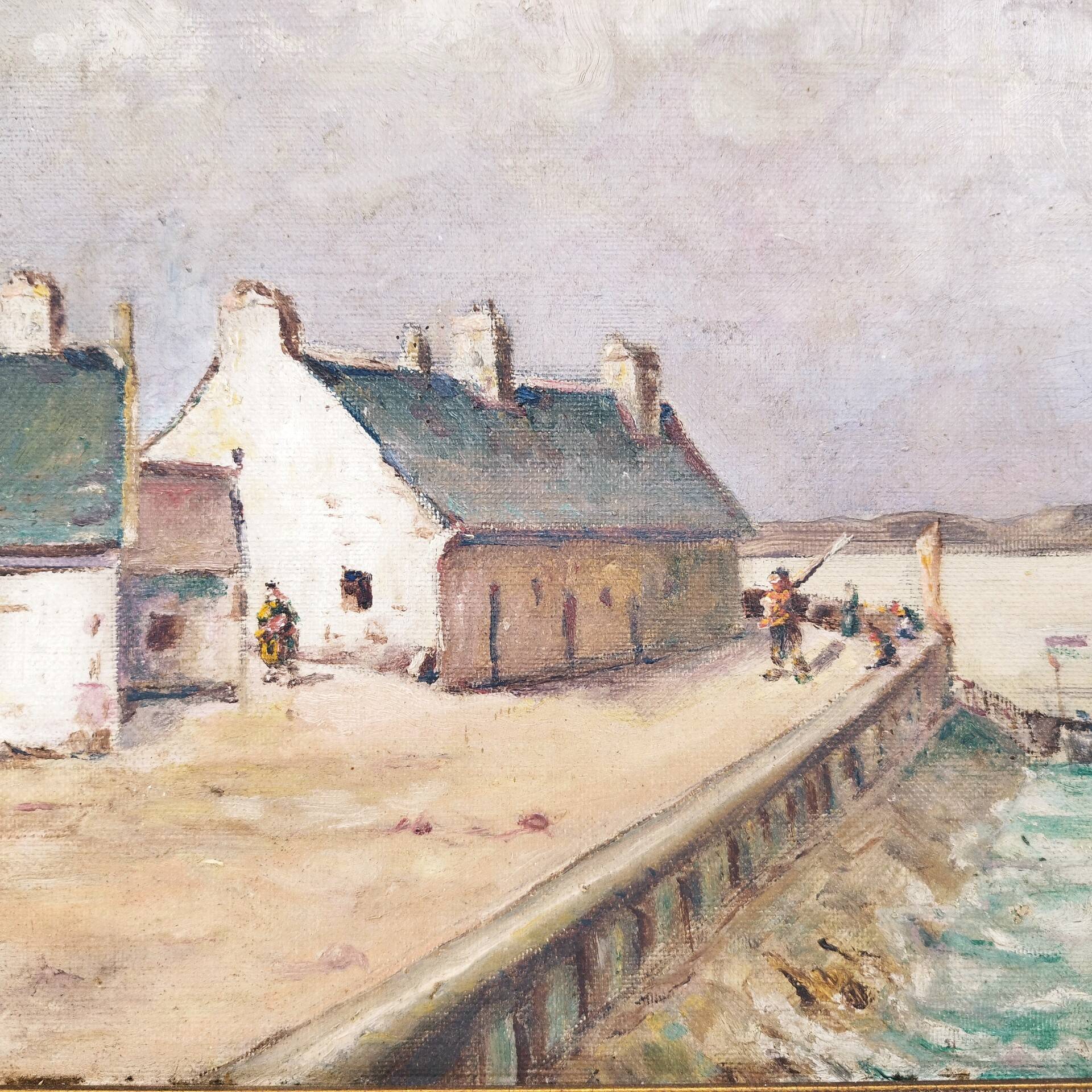 Oil on canvas Marine Perros-Guirec Georget