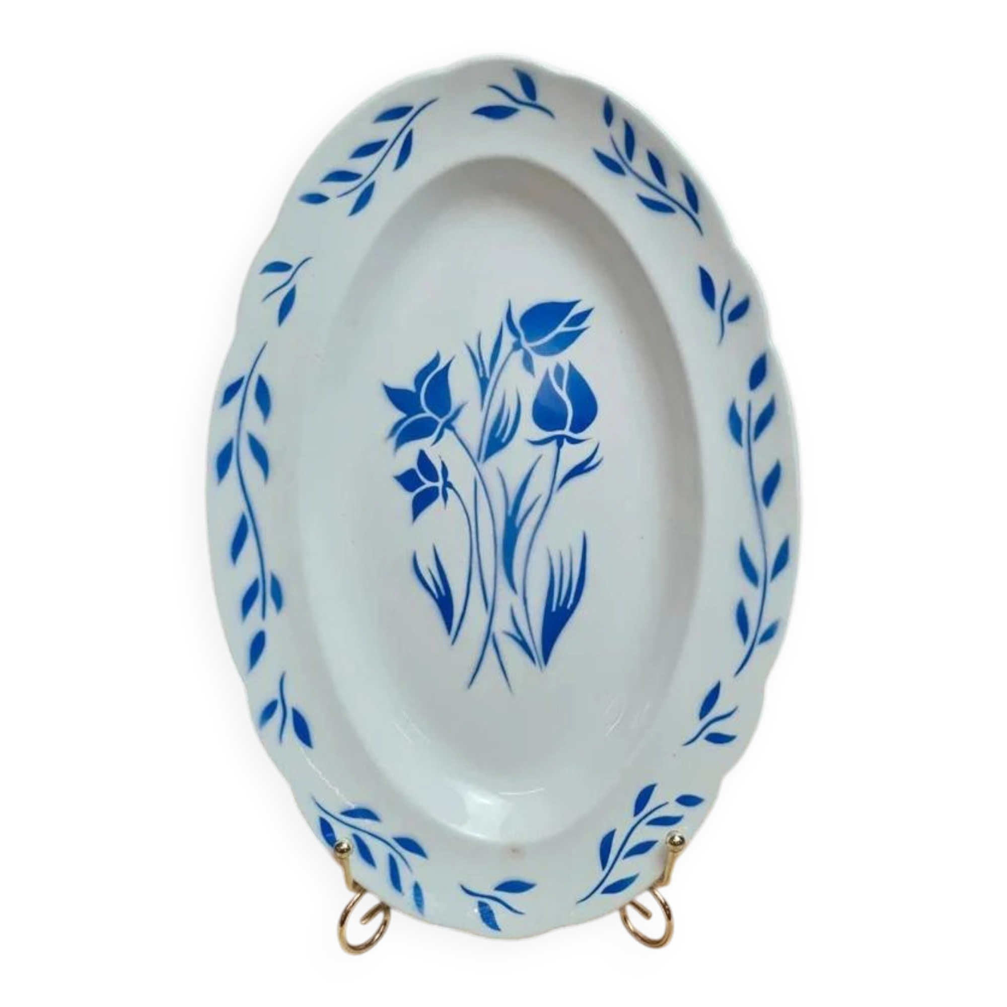 Antique oval plate Sarreguemines model Chambord