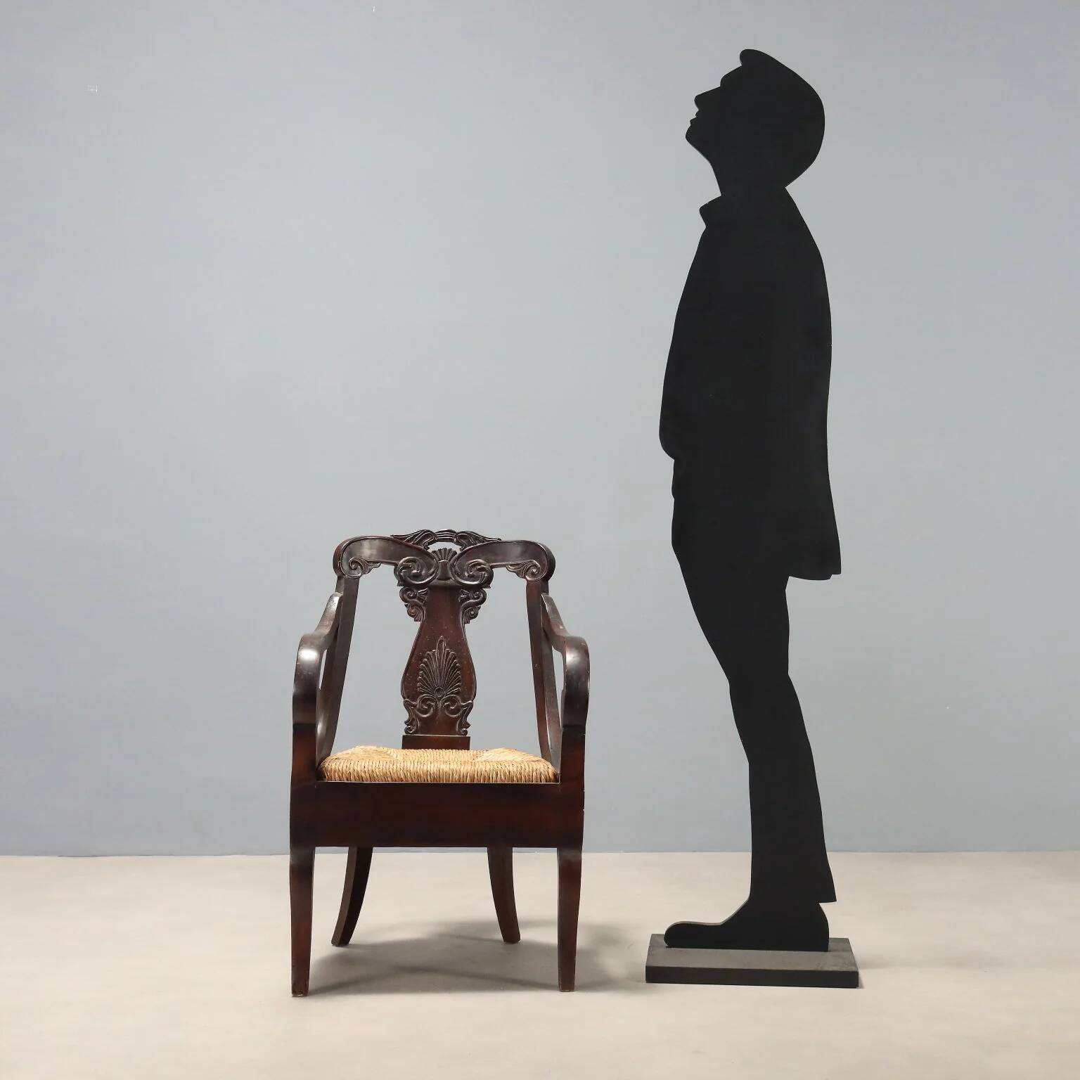 Restoration style walnut armchair from the 19th century