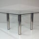 Brentano square glass dining table by Emaf Progetti for Zanotta Italy 1980s