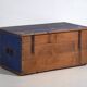 Antique wooden chest painted blue – folk art – Central Europe around 1900