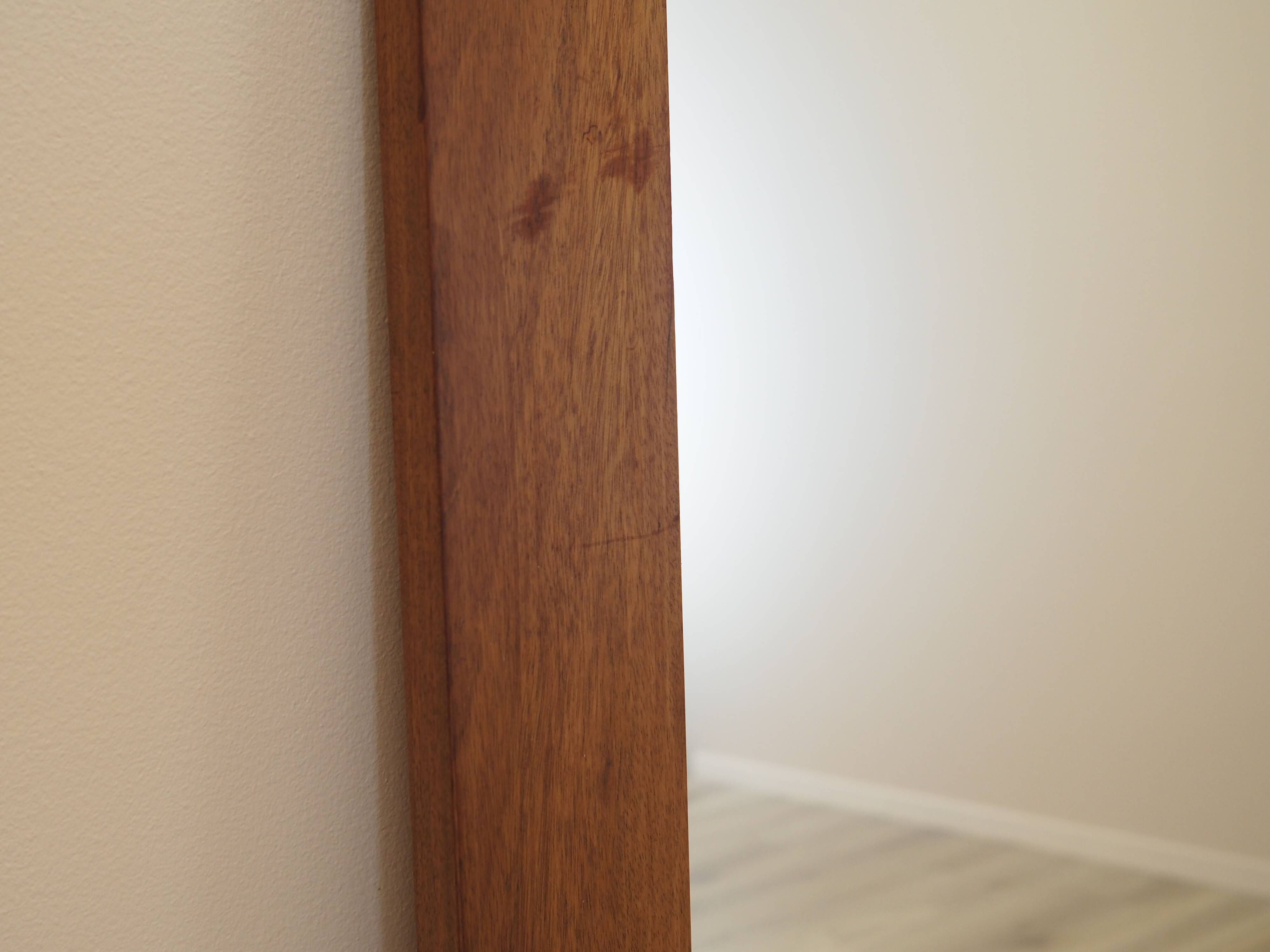 Danish mahogany mirror with shelf, 1970s