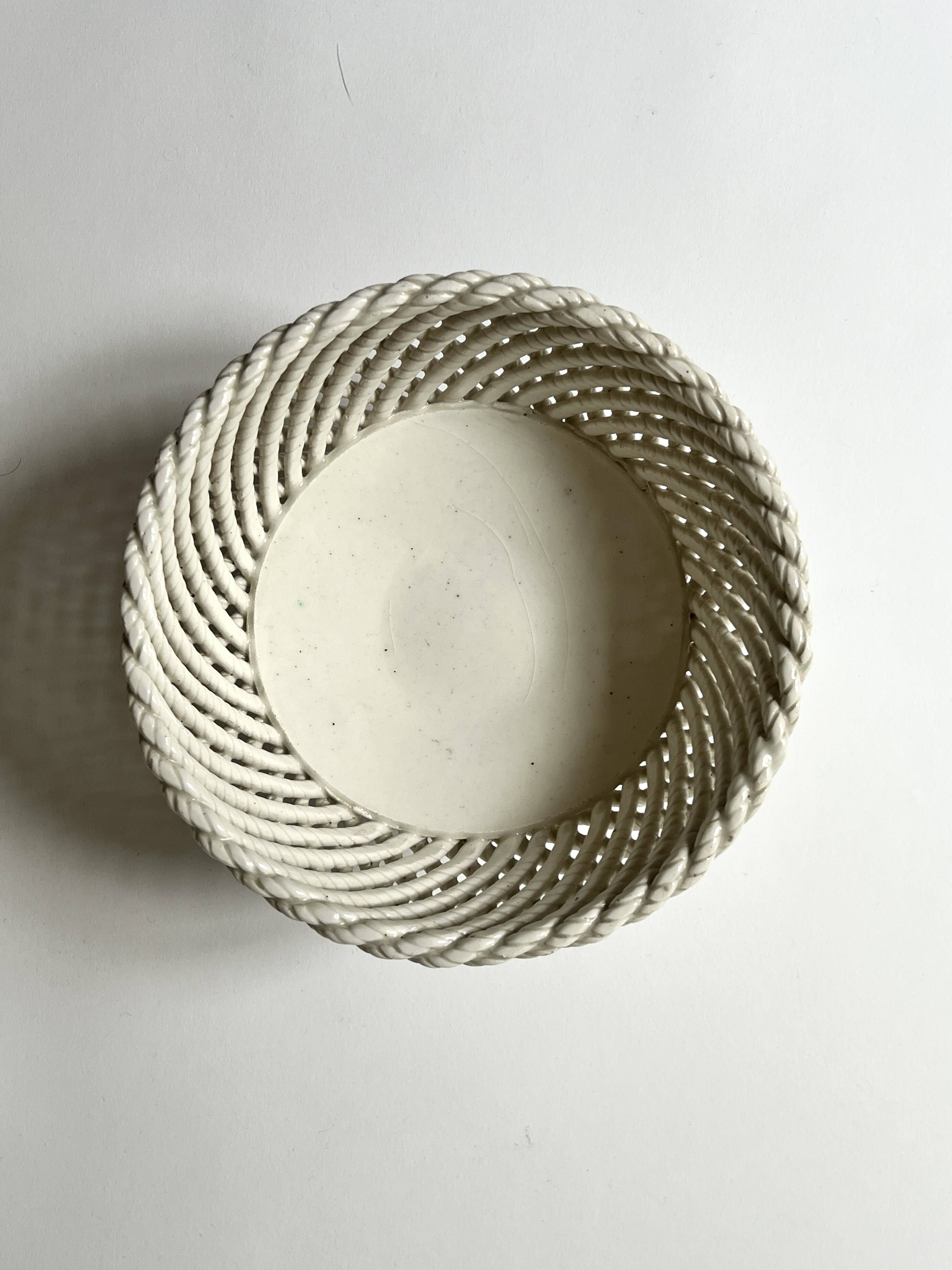 handwoven ceramic bowl/table centrepiece, Italy circa 1970