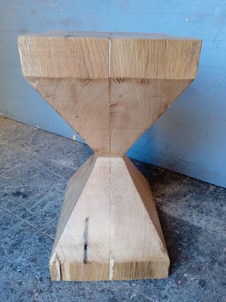 Vintage solid chene diabolo stool